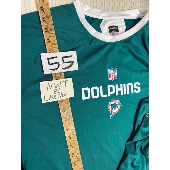 Vtg Maimi Dolphins NFL 90's Old Logo Rebook  Men's 3XL Tall Long Sleeve 35x28 - Picture 4 of 9